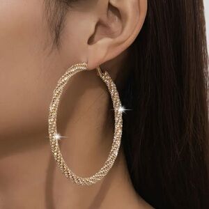 🔥🔥🆕Sparkly Gold Hoop Earrings